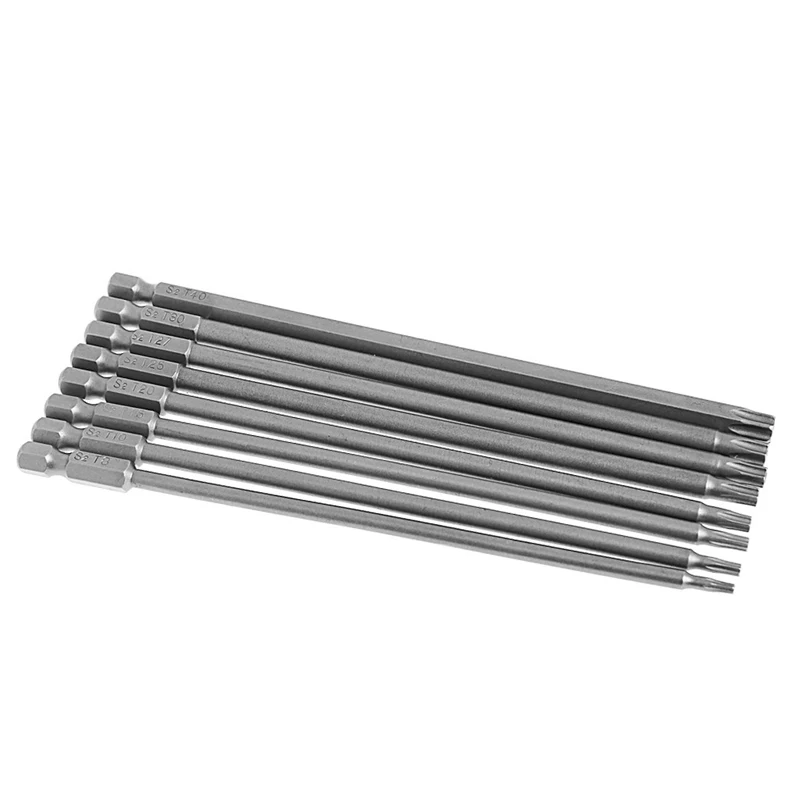 

8Pcs 150mm Long Magnetic Torx Security Electric Screwdriver Drill Bits Set