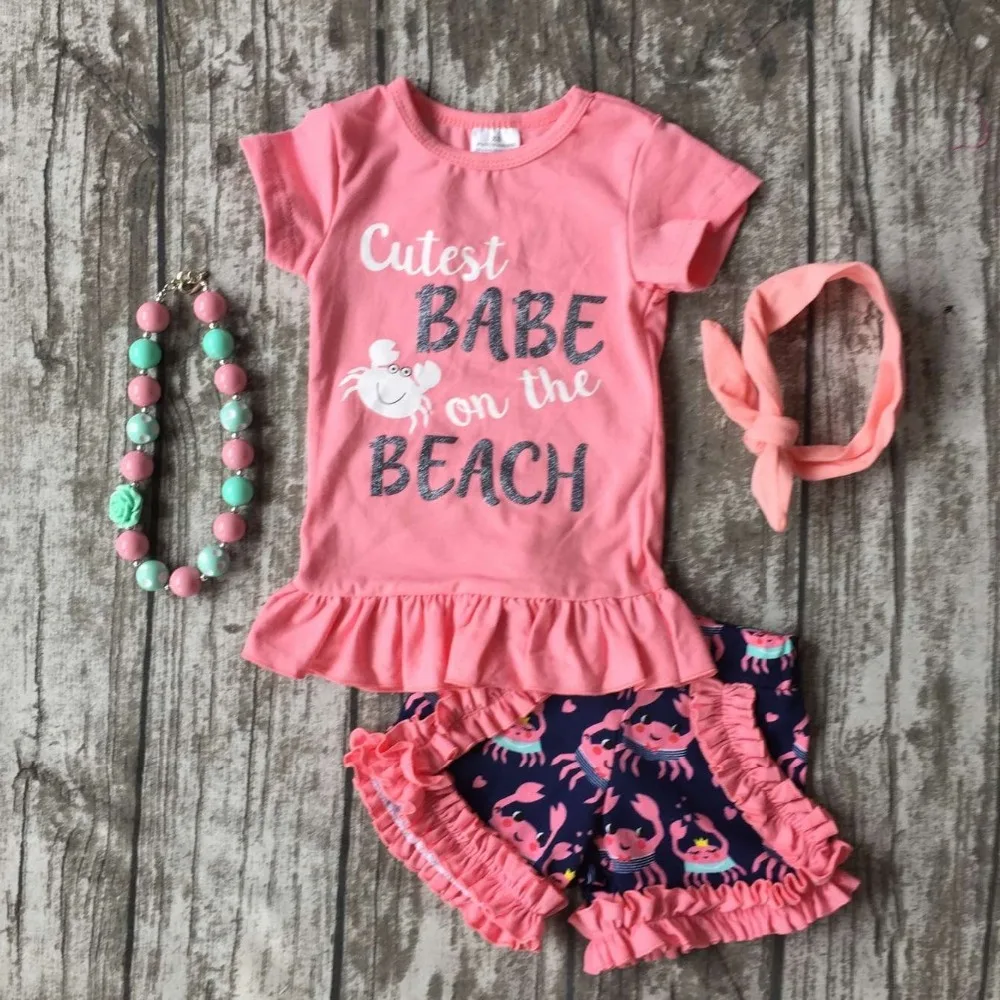 baby Girls Summer clothes girls cutest babe on the beach outfits baby