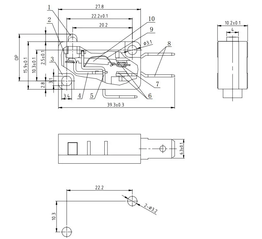 10 шт./лот зеленый микро переключатель без Рычажная дверная Swithes AC 16A 250V SPDT высокого качества KW1-103-Z1 3N кнопка с самовозвратом переключатель T85