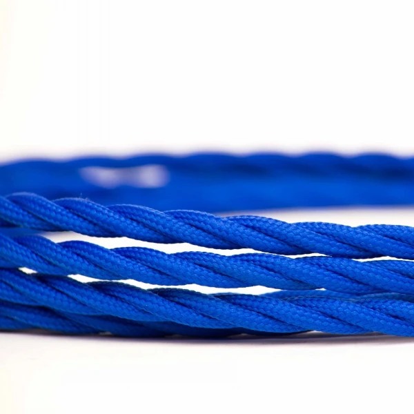Декоративные ткани кабель vintage style витой шнур лампы электрическая лампа провода - Цвет: Blue