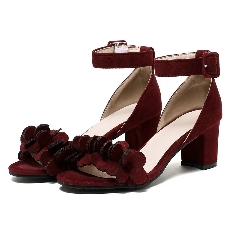A2-9, размер 33-43, женские сандалии из флока с ремешком на лодыжке, женская обувь из флока на каблуке с закрытой пяткой, женская элегантная обувь с цветочным принтом, женская обувь, большие размеры