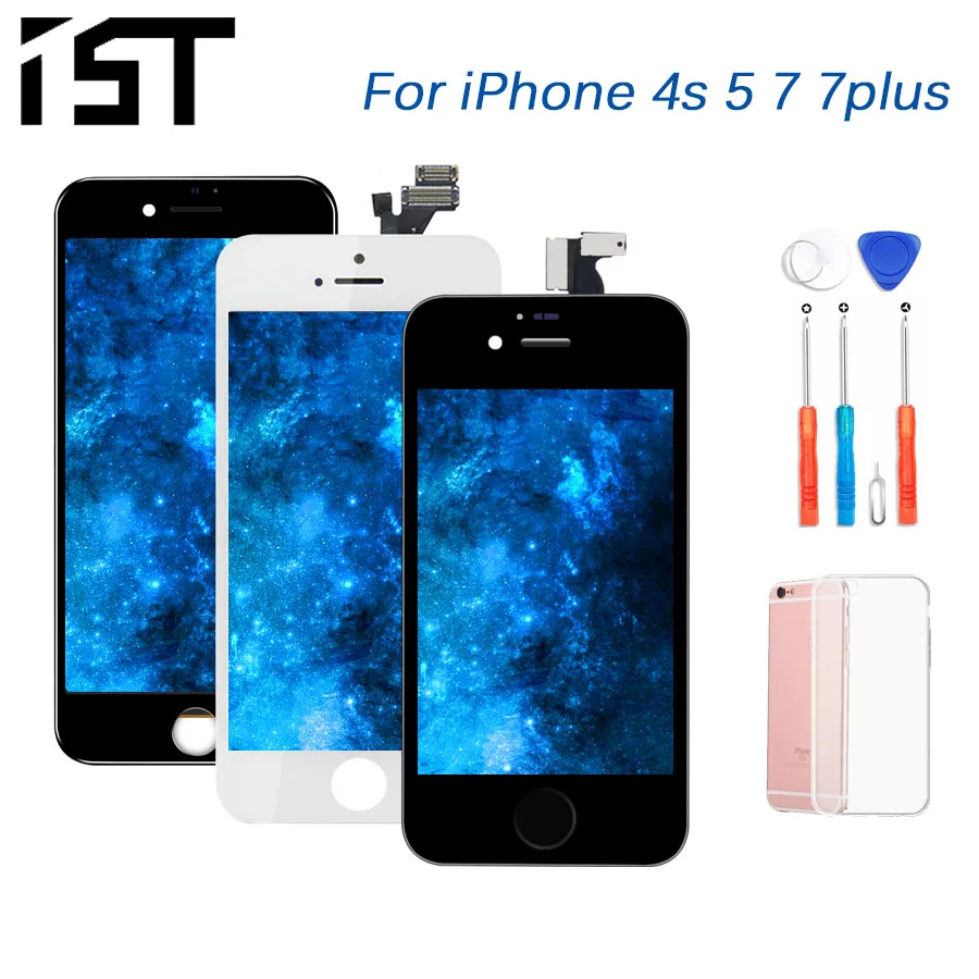 

100% IST AAAA Original LCD Screen For iPhone 5 7 7Plus 4s LCD Display Digitizer Screen Touch Module Screens Replacement LCDS