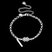 Anklets 925 Sterling Silver fashion Two pieces charms pendant For Women Jewelry Gift bag free a159
