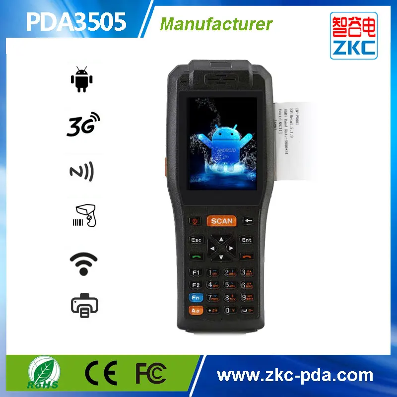 ZKC PDA3505 Android ОС портативный КПК с 58 мм Термопринтер 1D 2D сканер штрих кода|pda handheld|pda