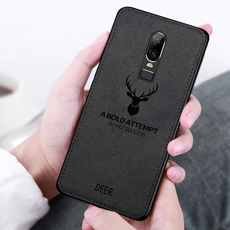 Ultra Slim Fabric Texture Soft TPU 3D Deer Print Cloth Pattern Cover For OnePlus One Plus 5 5T 6 6T Protective Phone Case Funda |