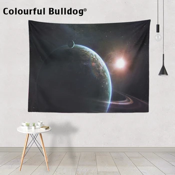 

Psychedelic Universe Scenic Wall Hanging Planet Starry Sky Tapestries Pretty Galaxy Shiny Light Bedspread Decor Bedroom Yoga Mat