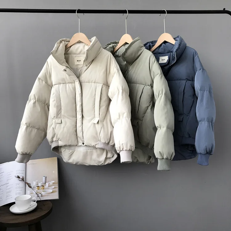 Parkas Women 2018 Long-sleeved Solid Color Bread Dress Women