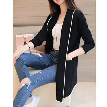 

Women Autumn Winter Pockets Long Sleeve Cardigan Slim Fit Soft Long Coat H9