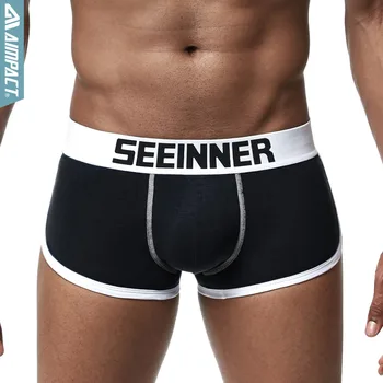 

Enhancement Padded Underwears Boxer Shorts for Men Sexy Bulge Enhancing Front Back Double Removable Push Up Cup Boxer Trunks 776