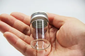 

100pcs 30*50mm 20ml Empty Clear Bottles Glass Vials With Screw Caps Wishing Drift Glass Message Vial Bottles Containers Jars