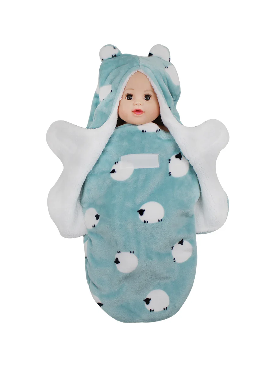 1 шт., утолщенный спальный мешок, детское теплое Пеленальное Одеяло для новорожденных 0-8 месяцев, коралловый флисовый двухслойный спальный мешок, детское постельное белье - Цвет: chick--Wrap type