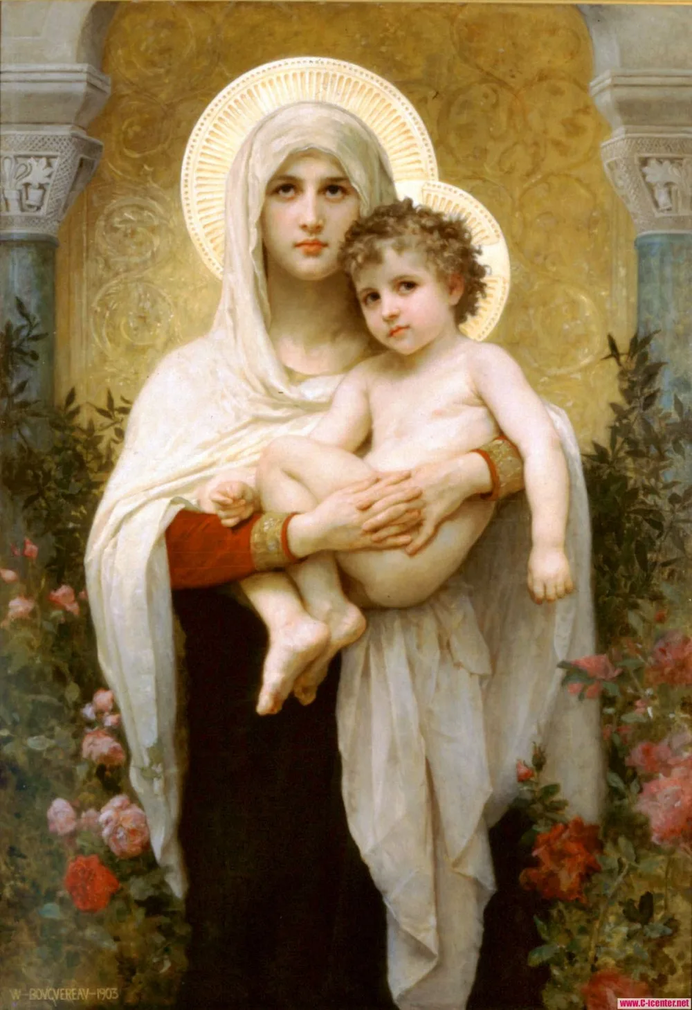 

The Madonna of the Roses William-Adolphe Bouguereau art painting classical portrait giclee print canvas