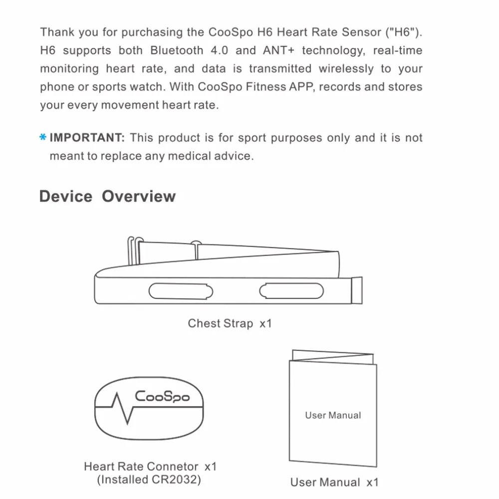 Bluetooth V4.0 беспроводной спортивный монитор сердечного ритма фитнес CooSpo H6 ANT умный датчик нагрудный ремень для мобильного телефона