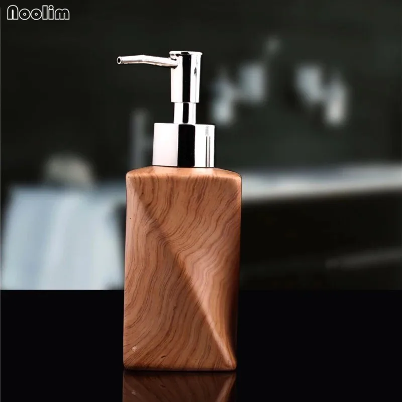 NOOLIM керамическая бутылка для лосьона, креативный Деревянный Европейский пасторальный дезинфицирующее средство для рук, бутылка для жидкого мыла, портативный диспенсер для мыла