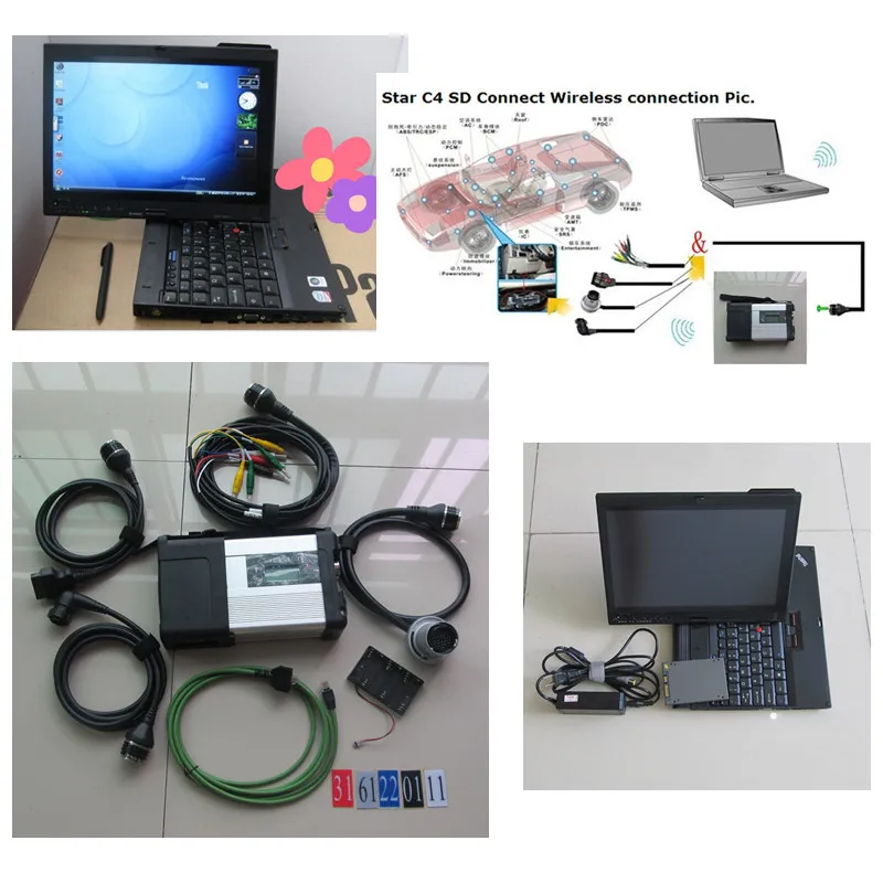  Für MB Diagnose werkzeug MB Star C5 SD verbinden + X200t 4g Touch screen laptop + software 360GB SS