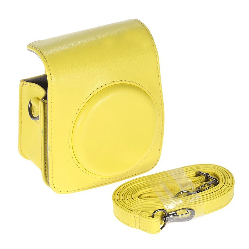 

Classic Vintage Compact PU Leather Case Bag for Fujifilm Instax Mini 70 Instant Film Camera with Shoulder Strap yellow