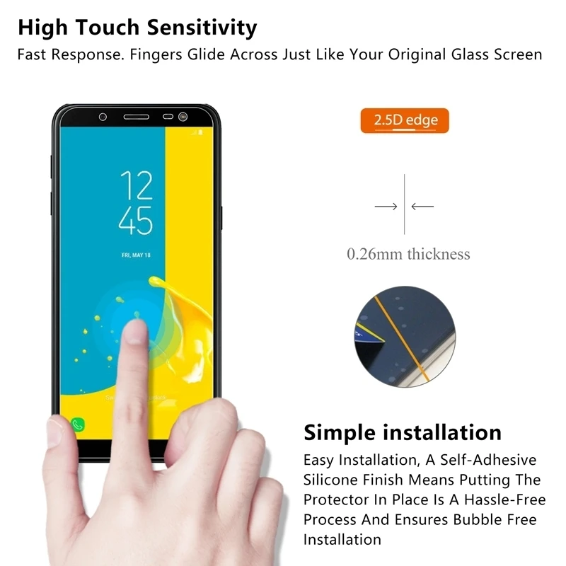 9H Защитная пленка для экрана из закаленного стекла Samsung Galaxy J6 2018 J600F J600G J8 SM J800F