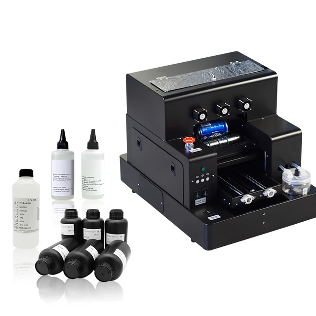 Cheap Automatic A4 UV printer cylinder bottle printer A4 size UV flatbed printer for wood/Metal/Glass/Phone Case/Bottle with UV ink Cheap Automatic A4 UV printer cylinder bottle printer A4 size UV flatbed printer for wood/Metal/Glass/Phone Case/Bottle with UV ink