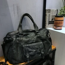 Vendange Новая модная женская винтажная Повседневная сумка из натуральной кожи с заклепками ручной работы/сумка на плечо/Сумочка 2431