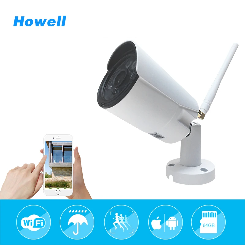 

Howell IP65 Waterproof IP Bullet Camera 720P 1080P WIFI Wireless CCTV IR Night Vision Home Security Outdoor Surveillance Camera