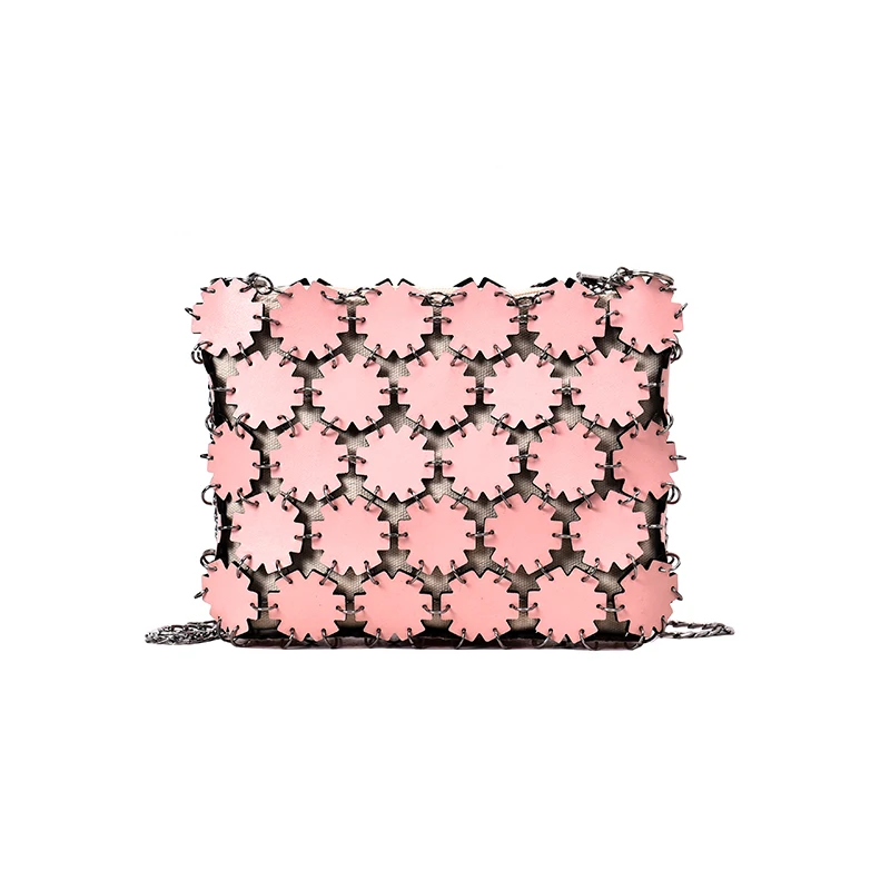 

Elegant Female Hollow Flower Square bag 2019 Summer New Quality PU Leather Women's Designer Handbag Chain Shoulder Messenger Bag
