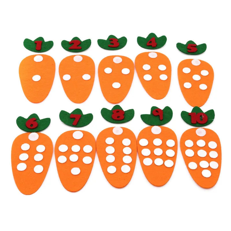 Kids 1-10 Montessori Educational Toys for children Handmade DIY Math Toys Kindergarten Carrot Teaching Aids