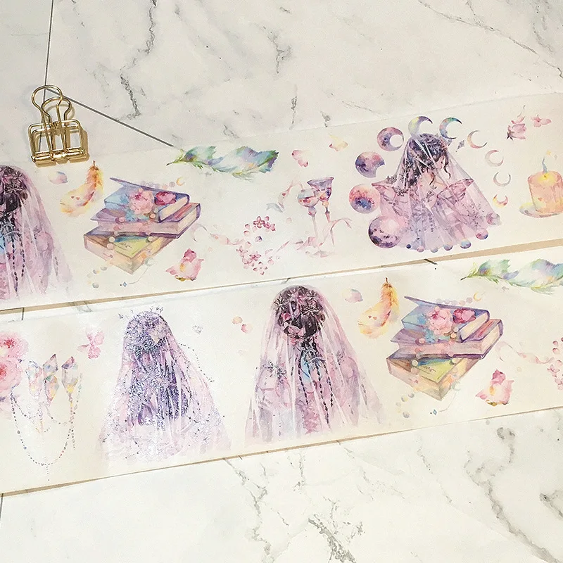 60 мм широкий акварель Свадьба flowerswedding вуаль лента для декорации Washi DIY планировщик для скрапбукинга дневник изоляционная лента