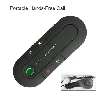 

Sunvisor 4.1 Version Car Bluetooth Hands-free Call Receiver Music Play Dual Mobile Phones Connection 1-for-2 Bluetooth Player