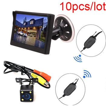 

10pcs Wireless Car Auto 5 inch HD Monitor LCD TFT + Backup Camera Reverse Parking Kit LED Night Vision CCTV Safety Surveillance