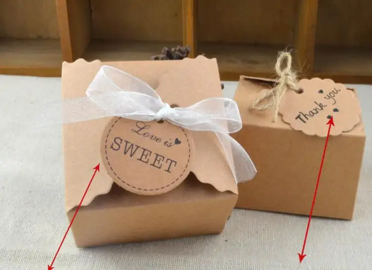 Brown Kraft Paper Box Party Gift Wedding Favors Candy Handmade Soap