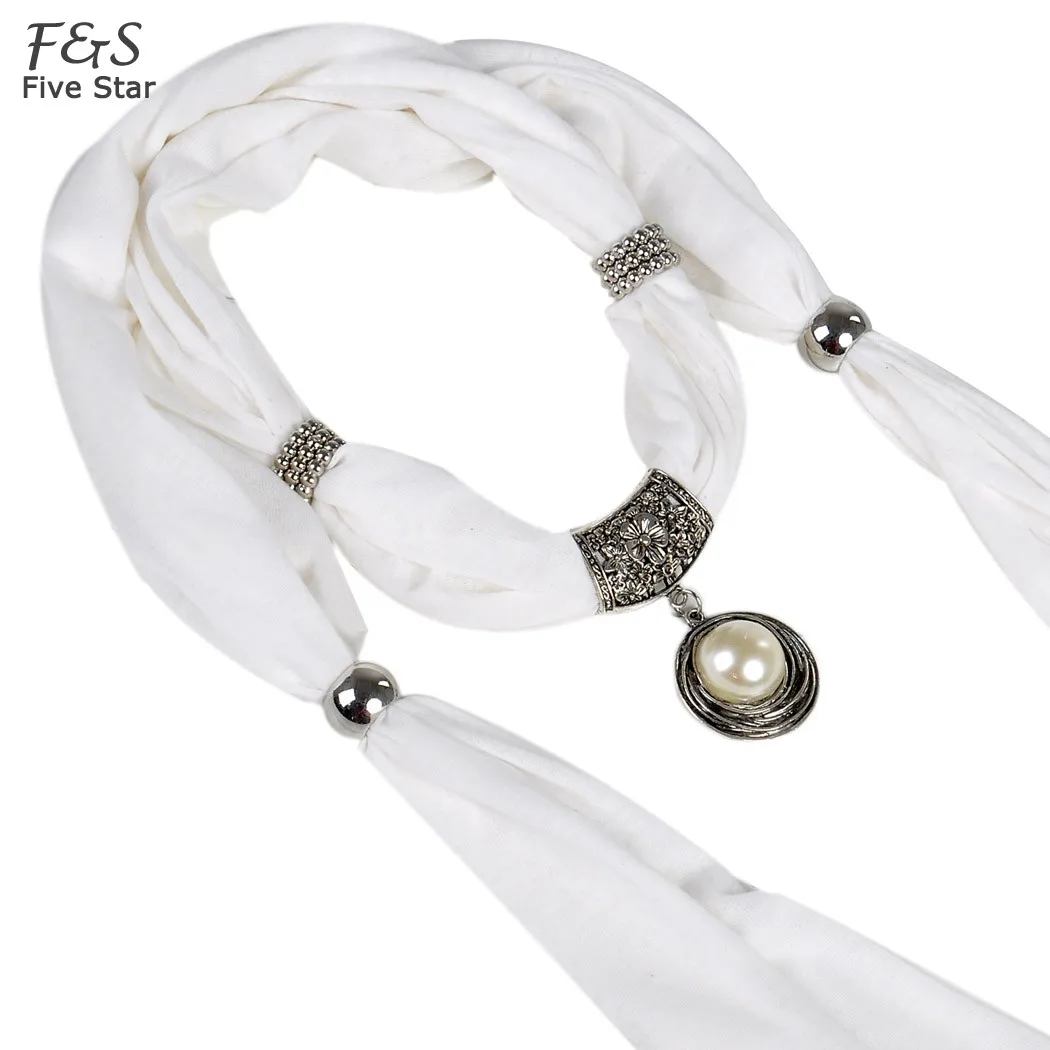 New Arrival jewelled pendant necklace scarf alloy imitation pearl