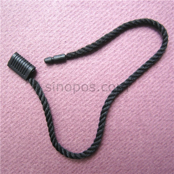 

Free Shipping Black Hang Tag Seal With Thicker Nylon String, garment tags hanging string, hangtag cord thread thicker
