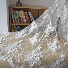 3D атласный цветок Жемчуг Блестки кружевная ткань для творчества бусина для ногтей Тяжелые материалы кружевная свадебная ткань