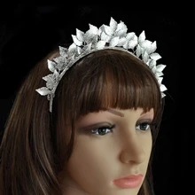 Fashion Gold Silver Leaf Hairbands Handmade Hair Jewelry For Wedding Bridal Tiara Headdress Accessories Women Forehead Jewelry