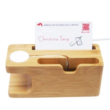 Bamboo Holder For Mobile Phone Stand and Apple Watch Dock