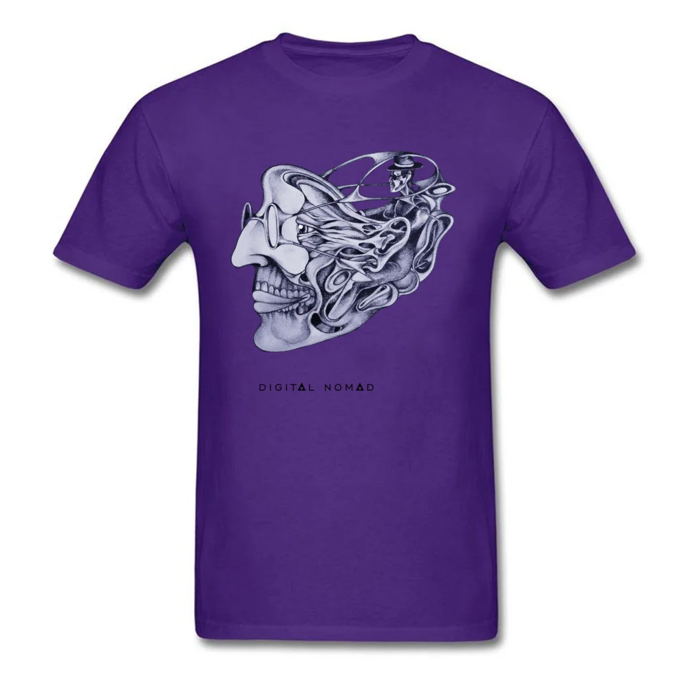 Brand DigitalnomadCoder Summer T-shirts O-Neck 100% Cotton Men Tops Tees Short Sleeve NEW YEAR DAY Summer Tee Shirt DigitalnomadCoder purple