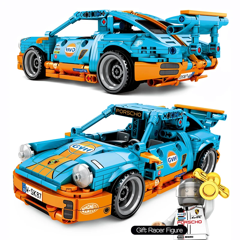 

Porsched Racing Car building blocks fit Technic Racer Vehicles Super car Pickup Playmobil Bricks kids boys toys gifts