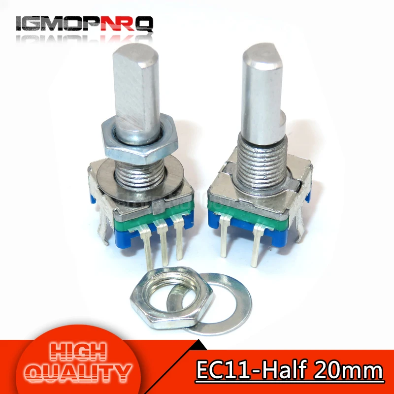 

10pcs Half axis rotary encoder,handle length 20mm code switch / EC11 / digital potentiometer with switch 5Pin