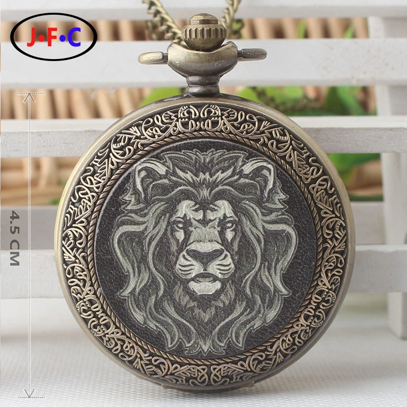 Алиса Новый шаблон Властная Лев кварц карманные Часы Мужской леди Флип Кварцевые
