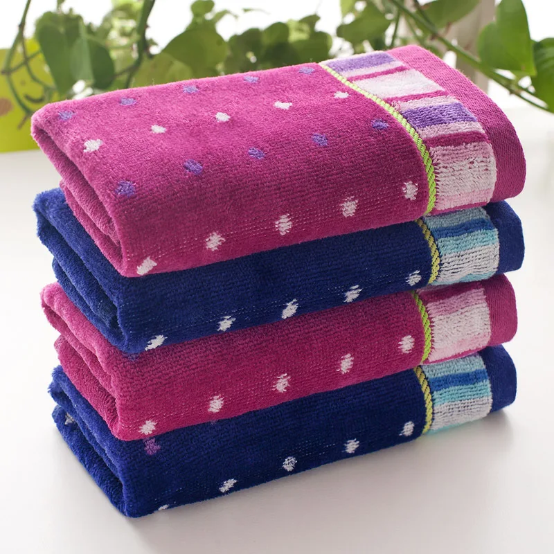 25x50cm 100% Cotton Absorbent Polka Dot Face Towel Custom Solid Color Towel Daily Necessities Soft Comfortable Hand Towels