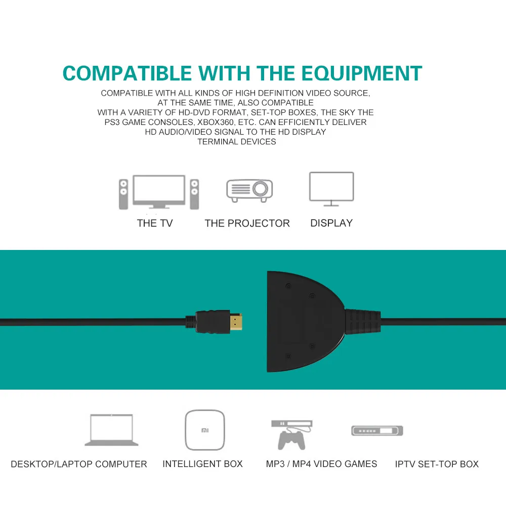 3 порта Переходник HDMI разветвитель Кабель Коммутатор HDMI коммутатор 3 в 1 выход порт концентратор 1.4b 4 к* 2 к 1080P для HDTV Xbox PS3 PS4