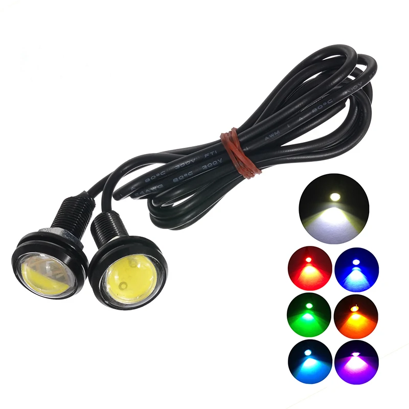 

10pcs 9W 12V 24V 18MM 23MM LED Eagle Eye Light Car Fog DRL Daytime Reverse Parking Signal Yellow Amber Blue White Red