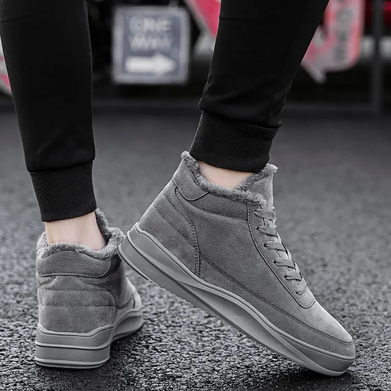 Sneakers Femme 2018 New Middle Heel Running Shoes for Men Winter PU Leather Outdoor Sports Shoes for Male Warm Men Sneakers Sneakers Femme 2018 New Middle Heel Running Shoes for Men Winter PU Leather Outdoor Sports Shoes for Male Warm Men Sneakers