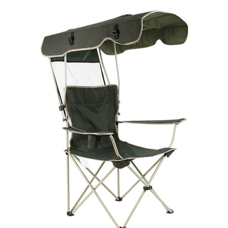 Outdoor Portable Folding Chair Detachable Awning Thicken Steel Pipe Double Oxford Cloth Fishing