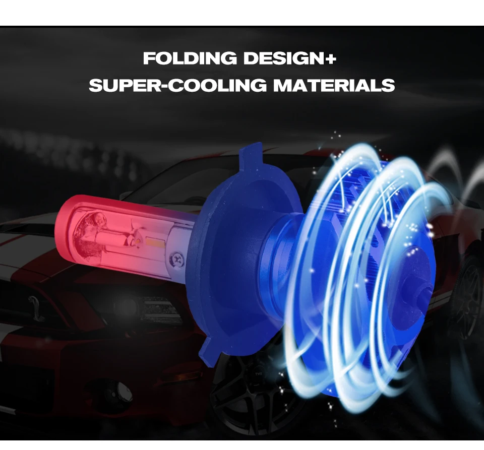 Foxcncar 2PCS  LED H4 H1 H11 H4 Led H7 Bulb Car Headlight High Low Beam 80W 8000LM 12V 24V Fog Light Kit Super Bright Car Light (4)