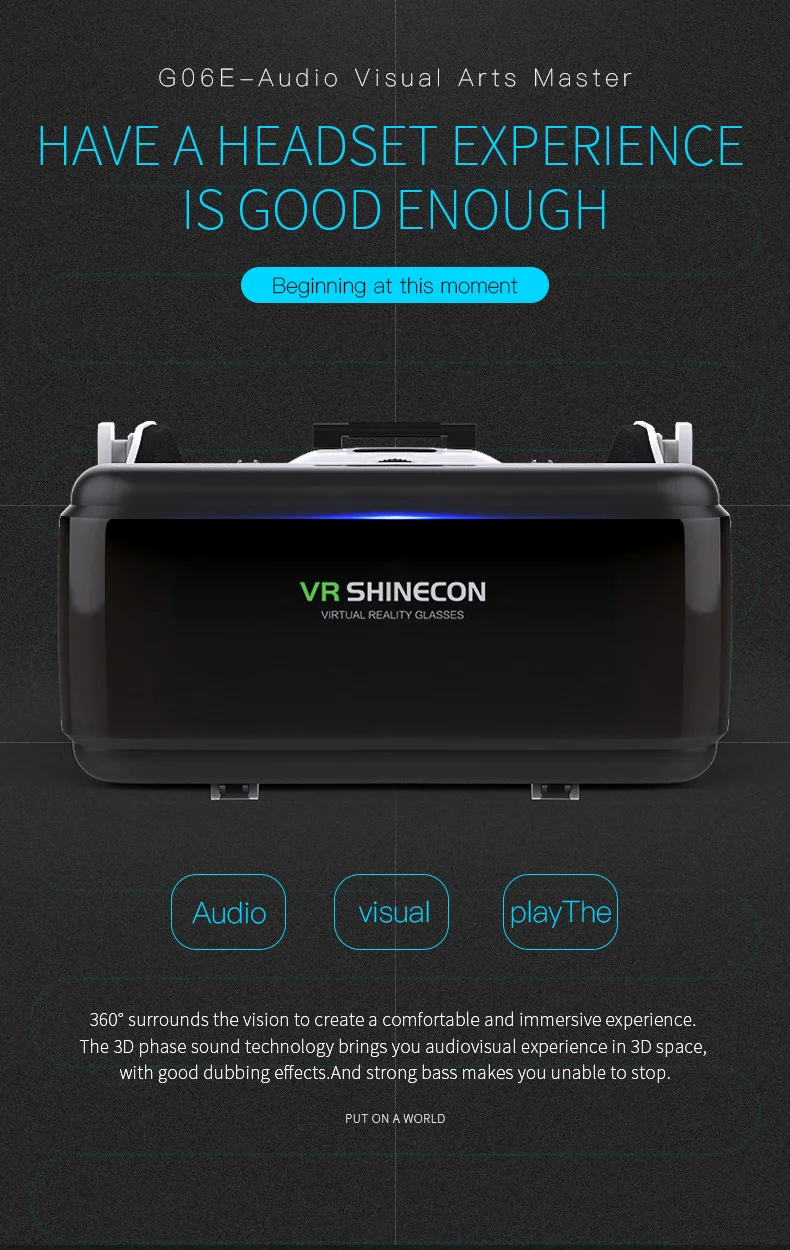 VR Shinecon Viar Virtual Reality Glasses 3D For iPhone Android Smart Phone Smartphone Headset Helmet Goggles Casque Video Game