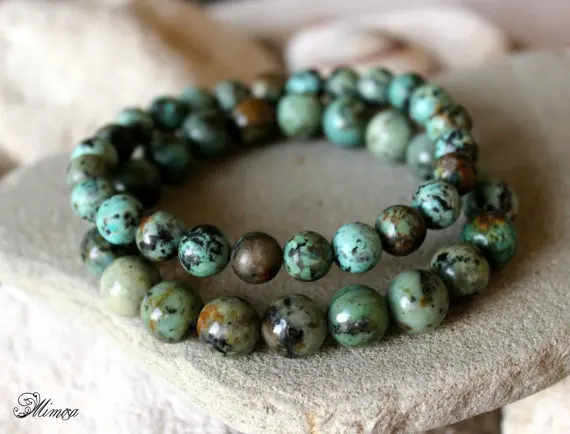8 мм AfricanTurquoise Mala бирюзовые наручные зеленый браслет из бисера унисекс чакры |