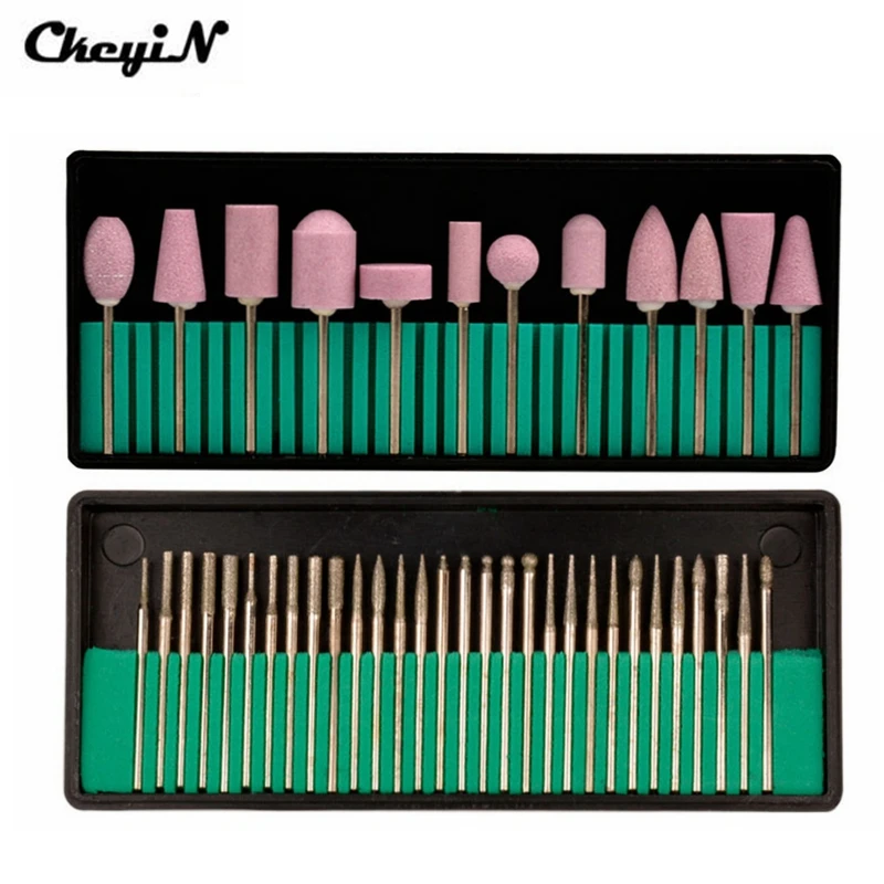 CkeyiN 30pcs/set Titanium Grinding Head Polishing Needles+12 Pcs/set