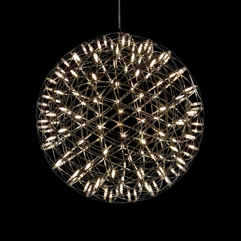 Современный короткий Лофт spark ball светодиодный подвесной светильник фейерверк шар из нержавеющей стали подвесные лампы домашнее декоративное освещение 110-240 В