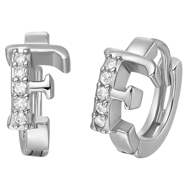 Серьги с буквами A B C D E F G H I, розовые серьги с буквами N/PPlated для женщин, кольцо с мозическим кристаллом - Окраска металла: R595